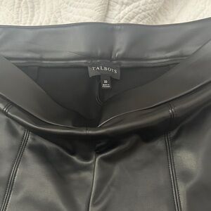 Talbots Elegant Black faux Leather pants 10